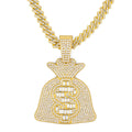 Invicta Elements Stack Mode Iced Out Pendant & Chain, Gold