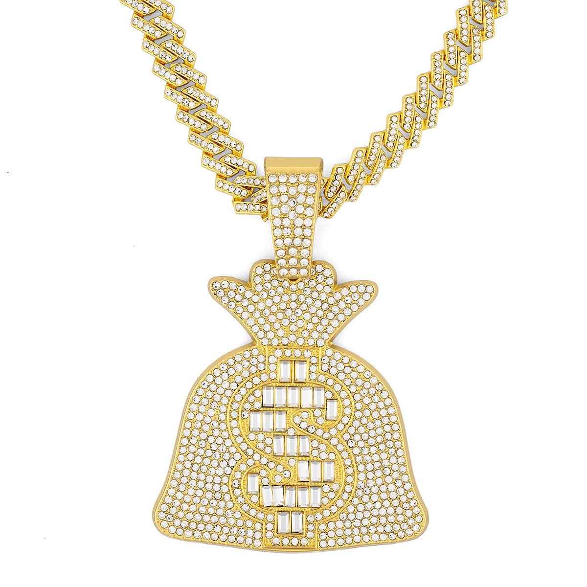Invicta Elements Stack Mode Iced Out Pendant & Chain, Gold